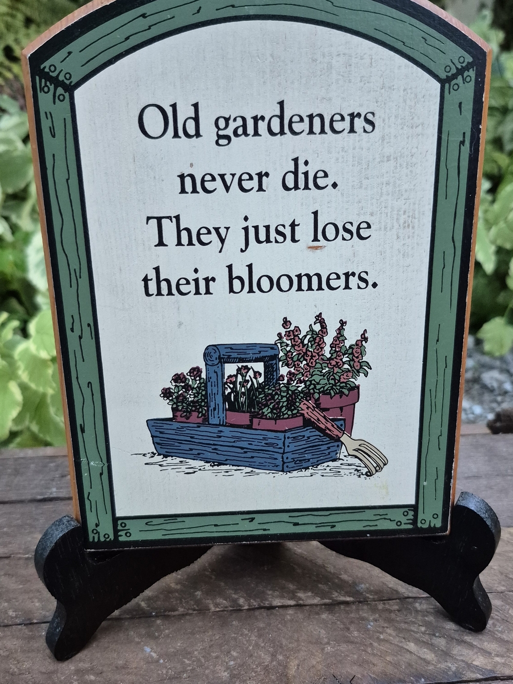 Vintage Wooden Garden Sign Plaque Lose Their Bloomers